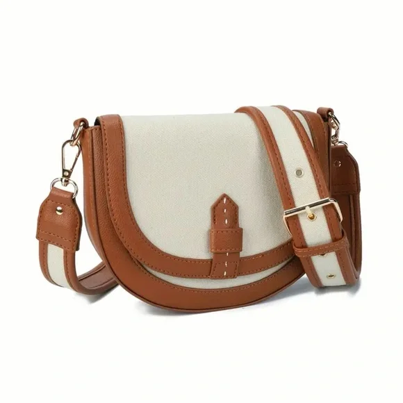 Elegant Tan and Cream Women's Bag - Picture 1 of 4